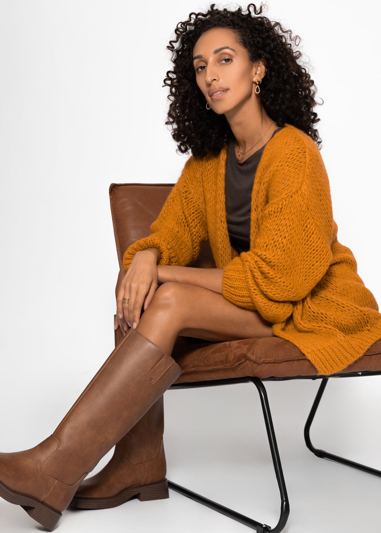 Oversize cardigan - mustard yellow