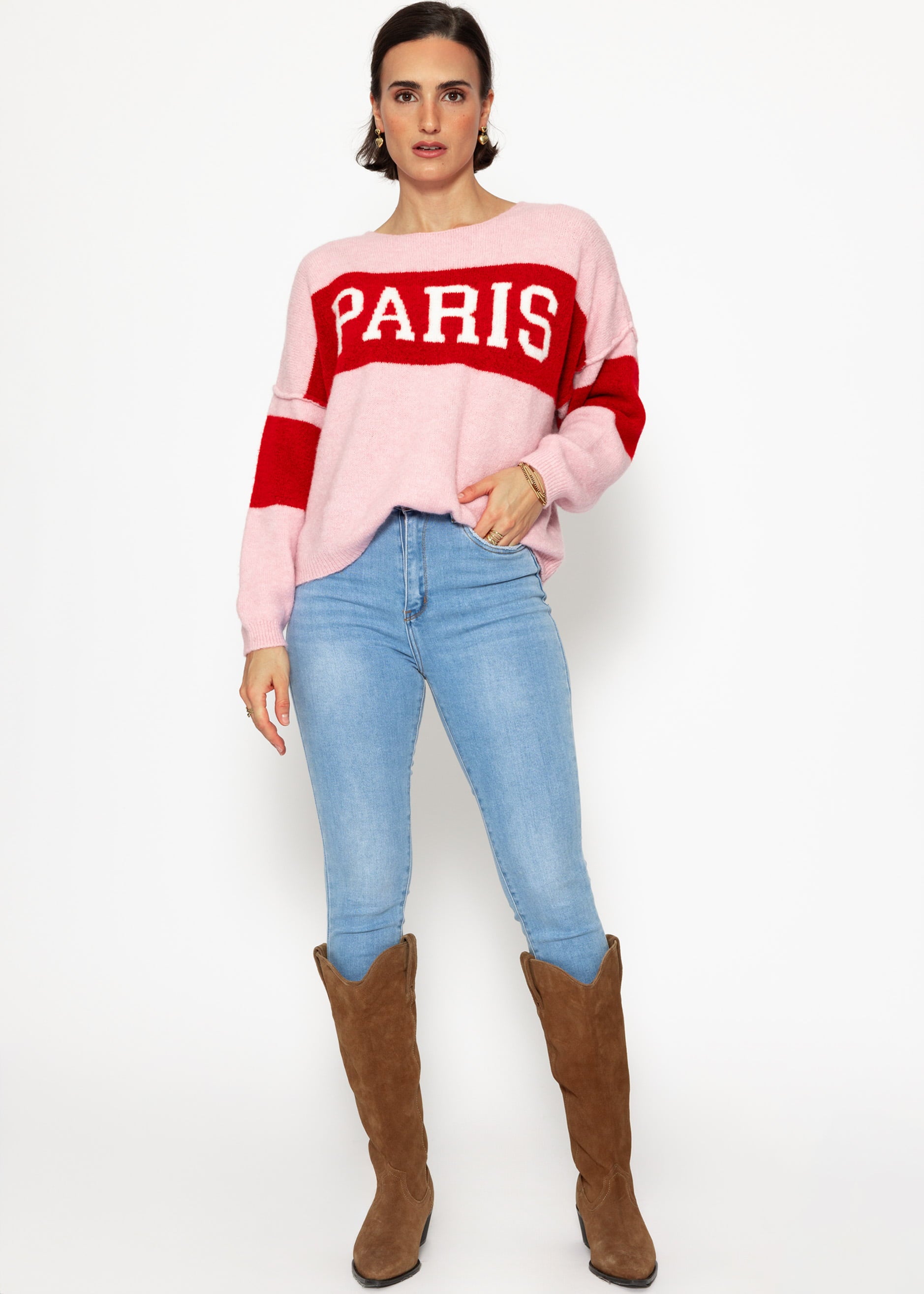 Oversize sweater "PARIS" - pink