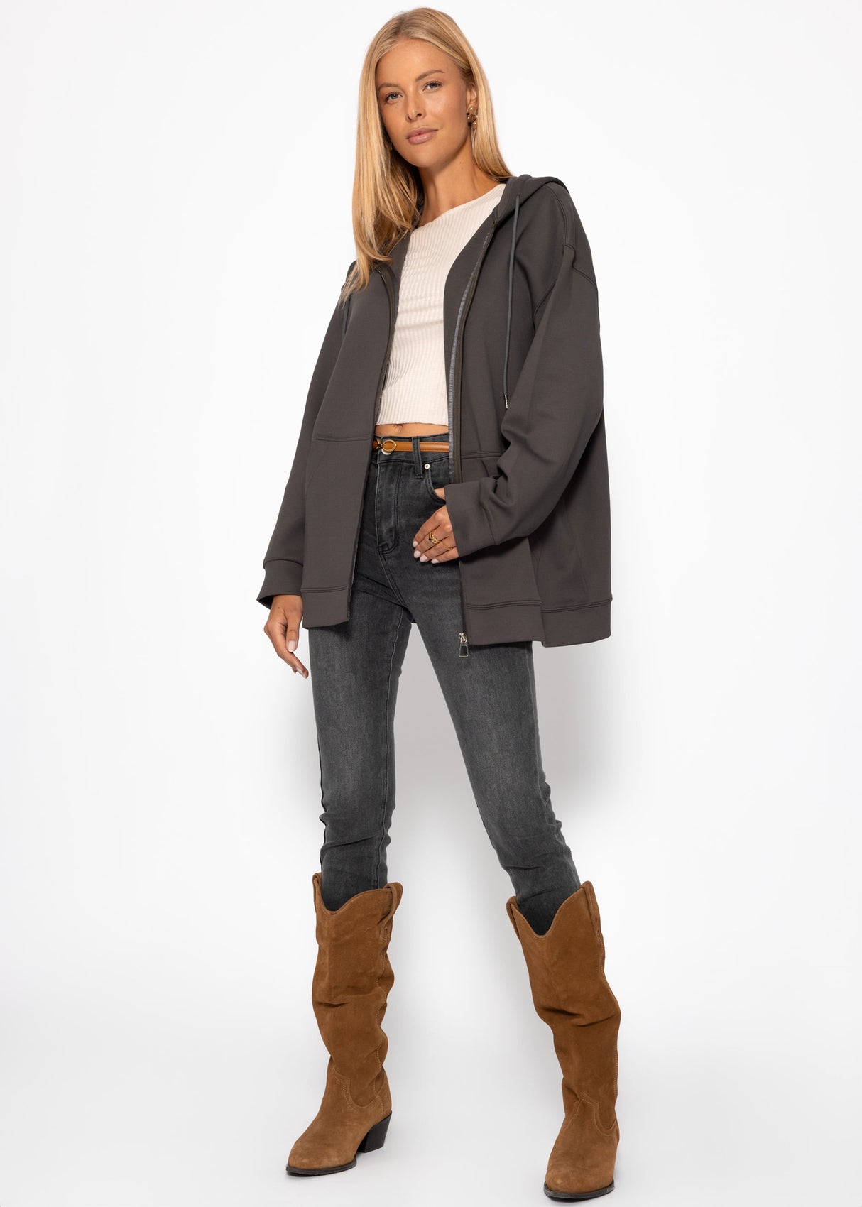 Oversized hooded sweatshirt - gray