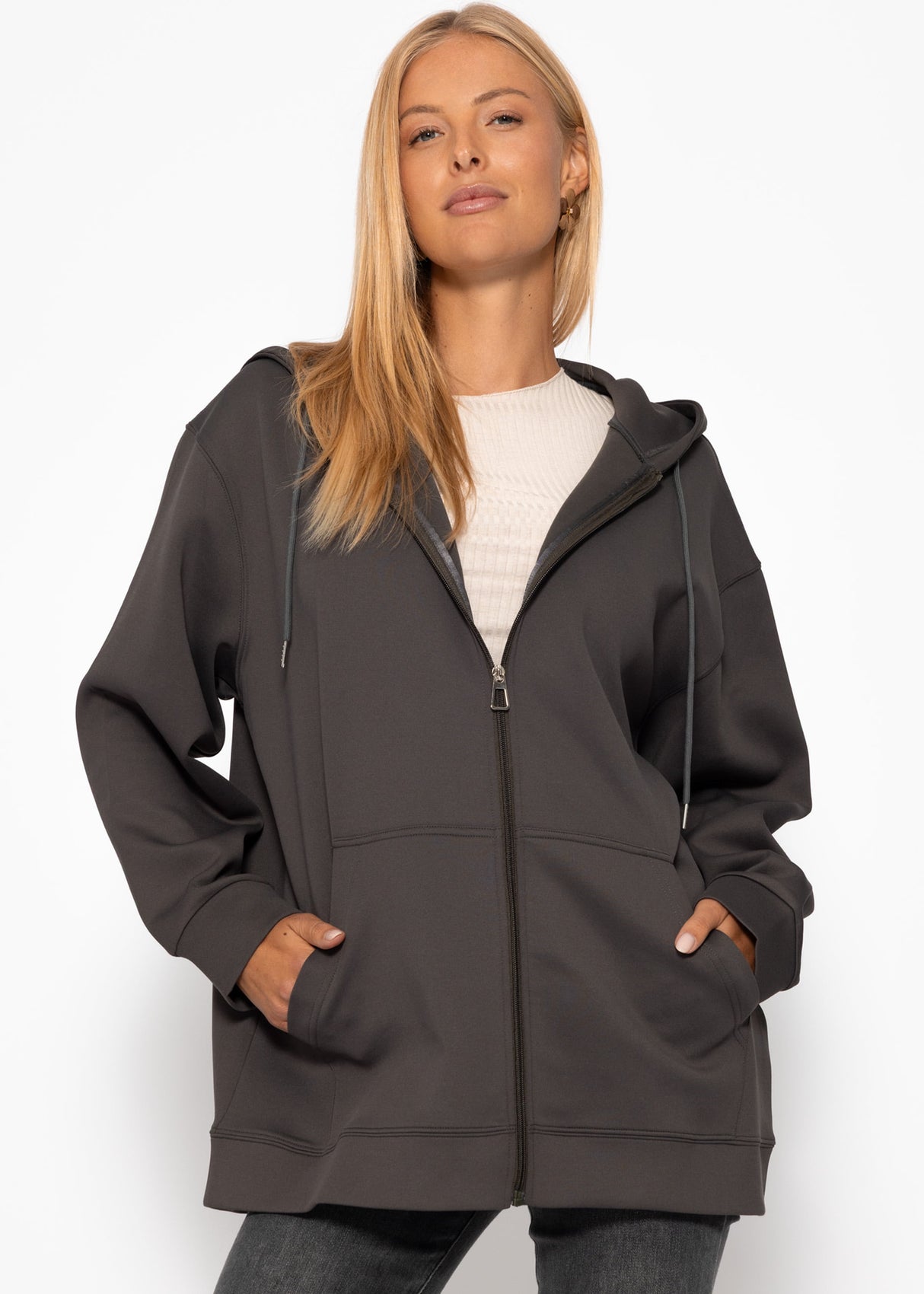 Oversized hooded sweatshirt - gray