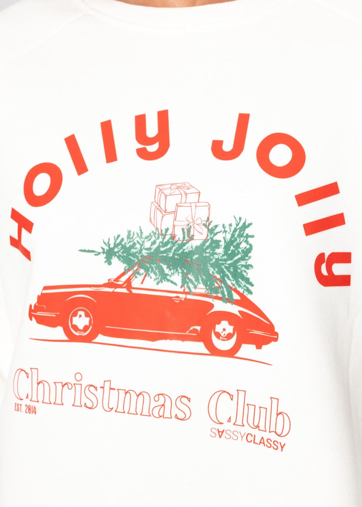 Oversized sweatshirt with X-MAS print - Off-white