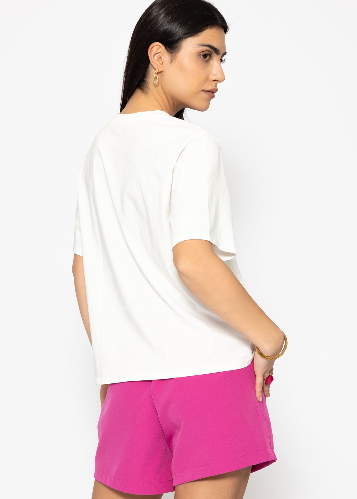 Oversize T-shirt with MALIBU print - off-white