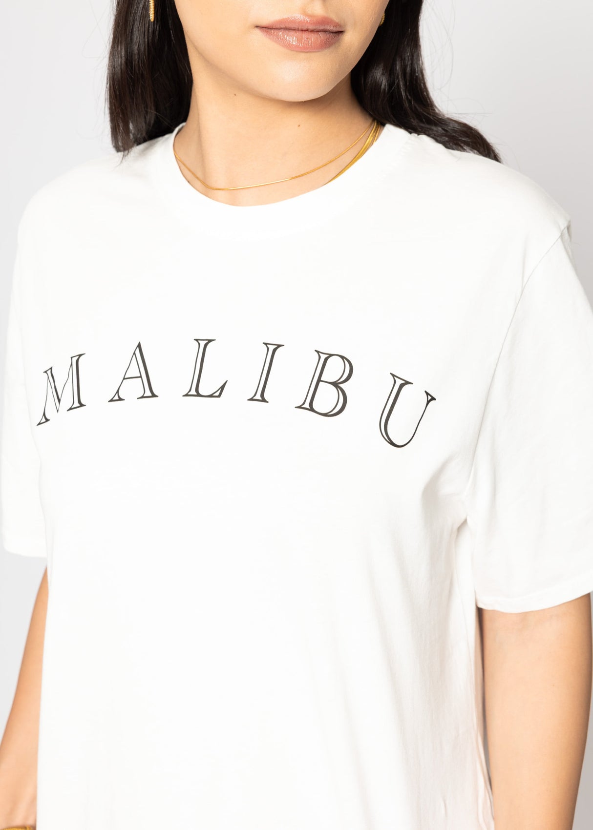 Oversize T-shirt with MALIBU print - off-white