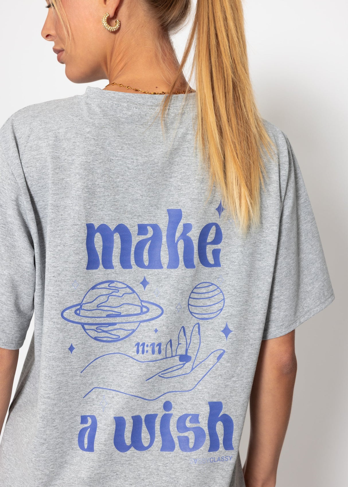 Oversize T -shirt with print - gray