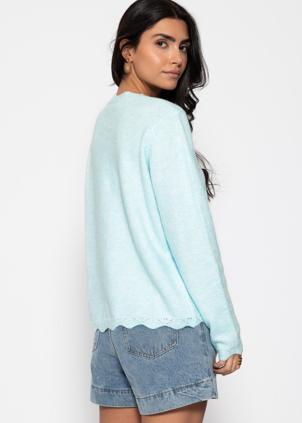 Pointelle cardigan - light blue