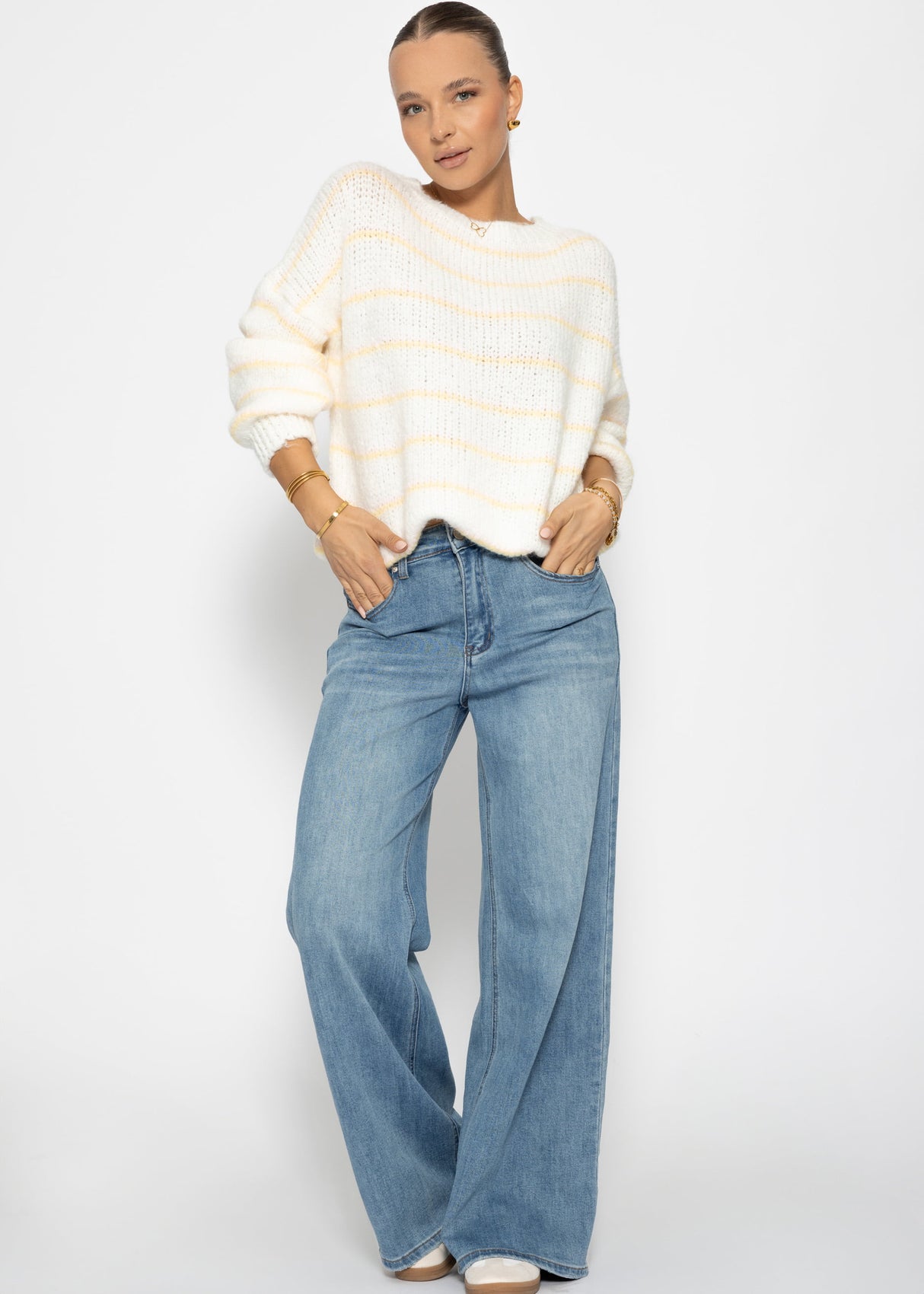 Striped sweater - offwhite