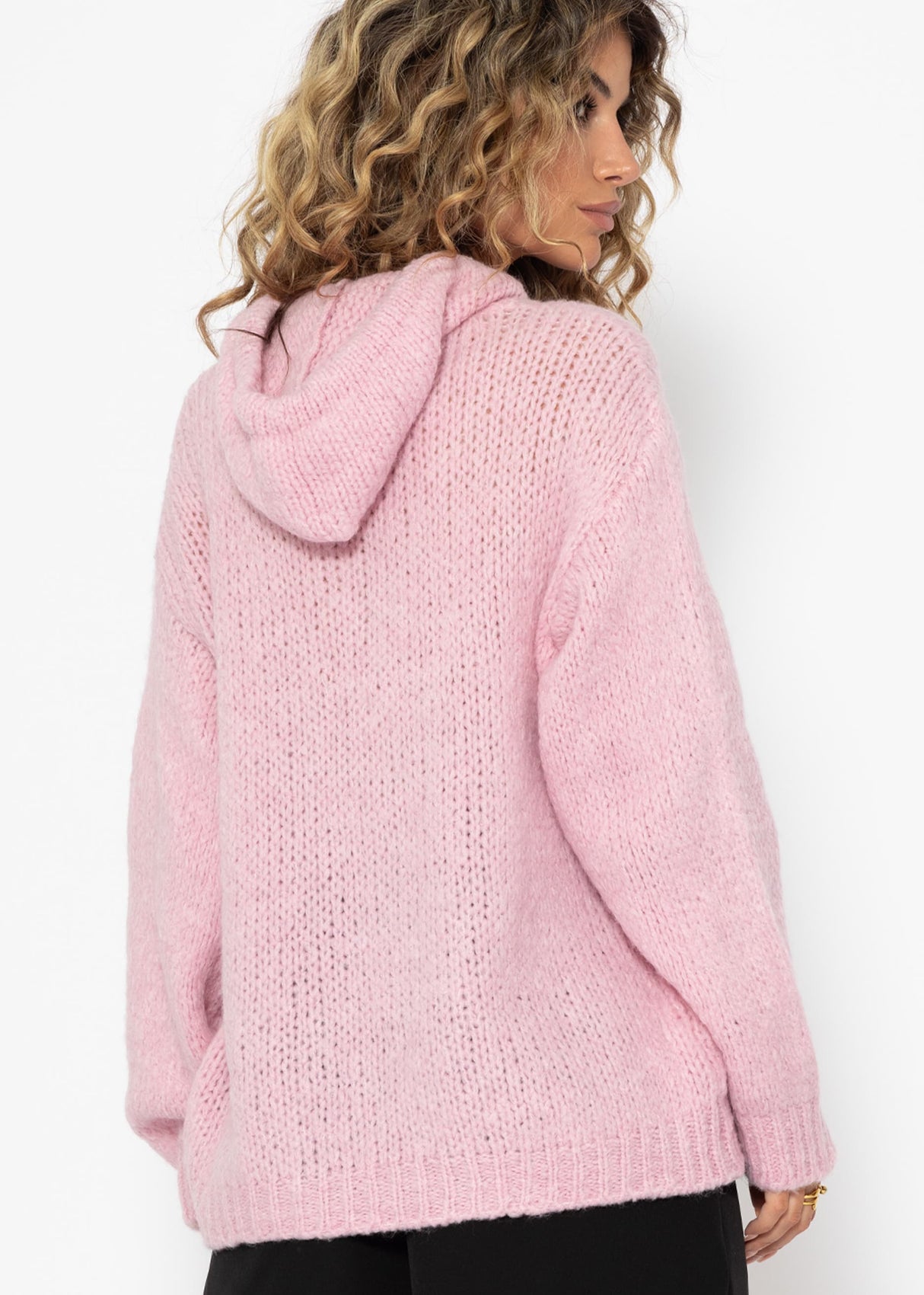Sweater with hoodie - pink