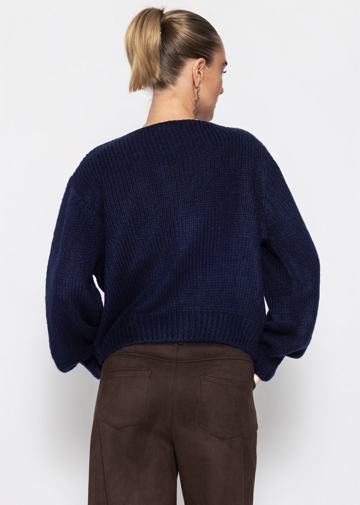 Pullover mit V-Ausschnitt - dunkelblau