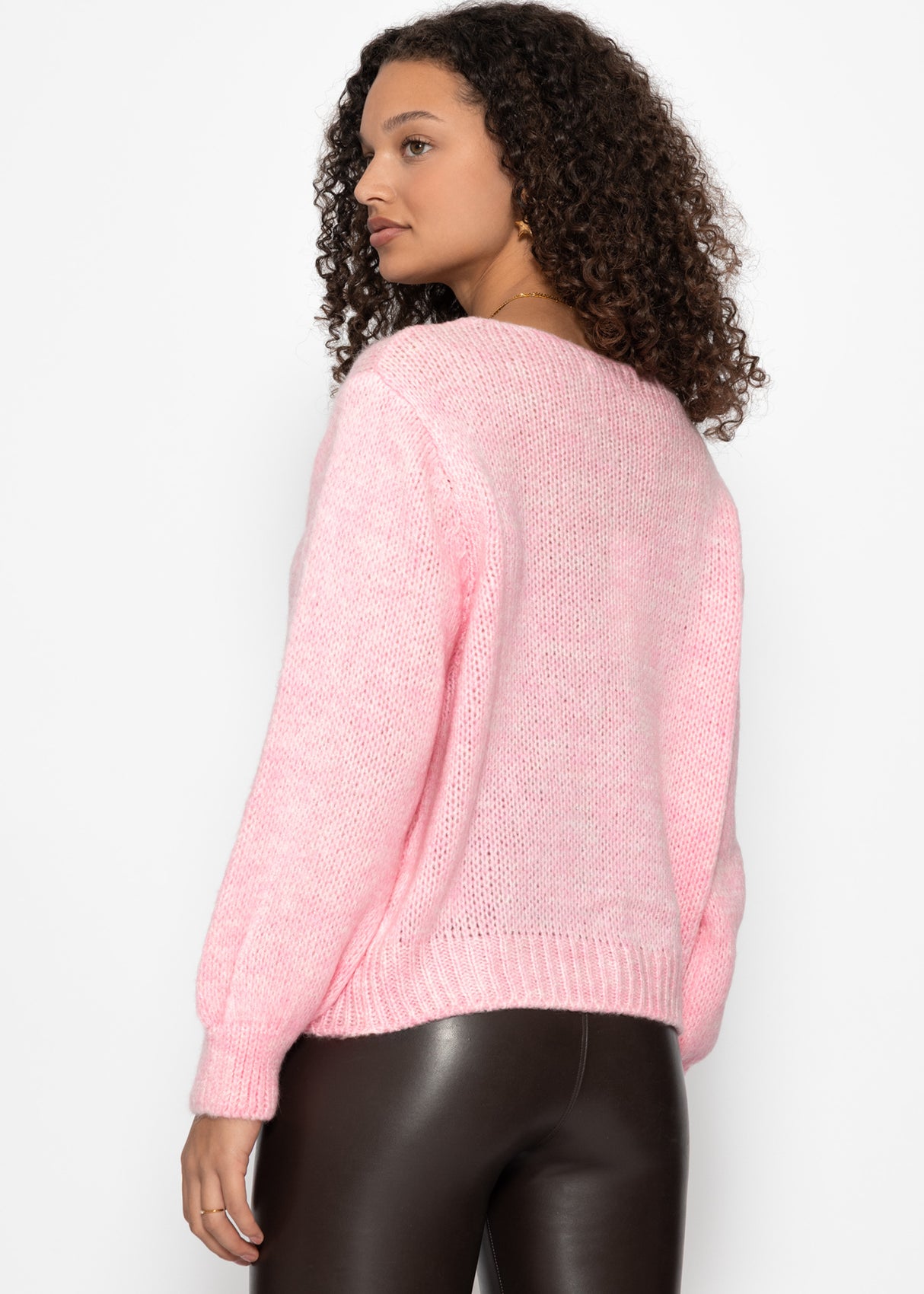 Pullover mit V-Ausschnitt - rosa