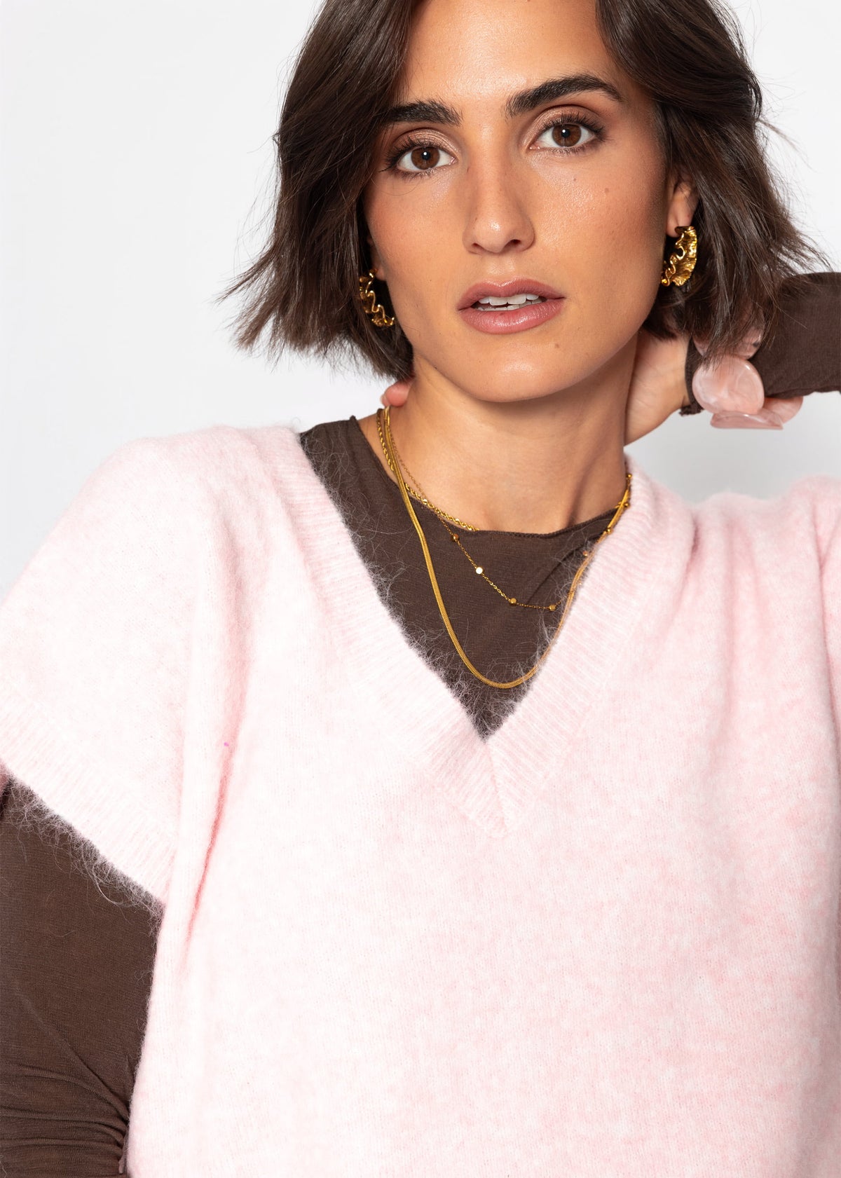 Pullunder mit V-Ausschnitt - rosa - SASSYCLASSY