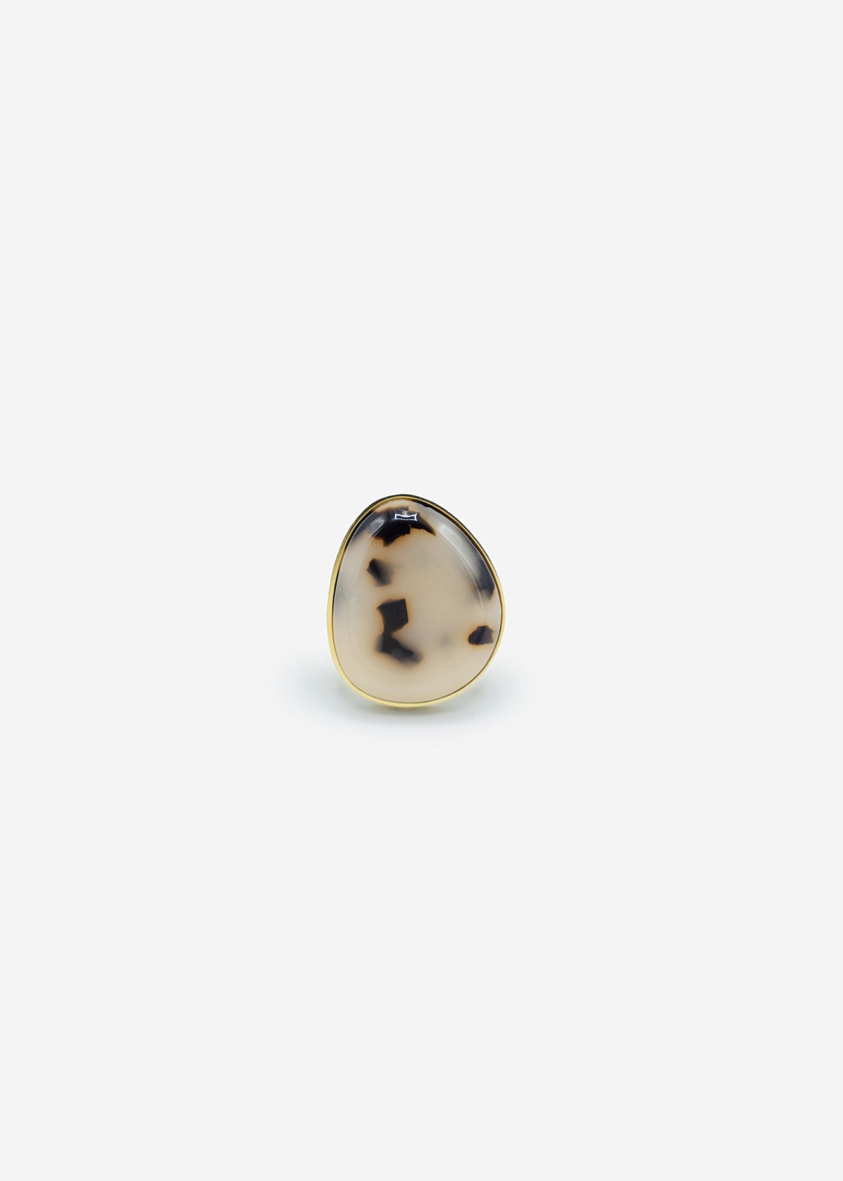 Ring mit braunem Schmuckstein - gold