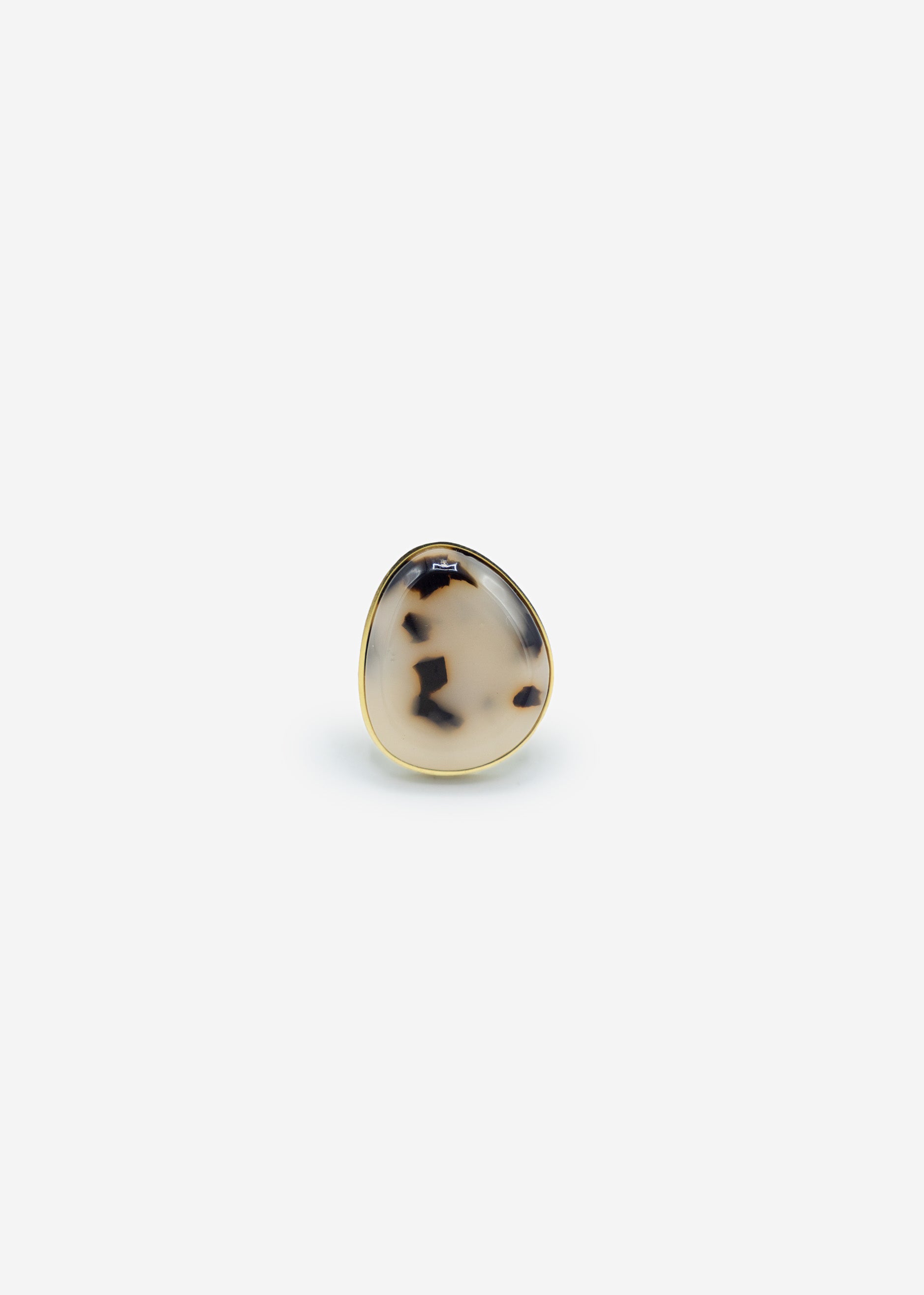 Ring mit braunem Schmuckstein - gold