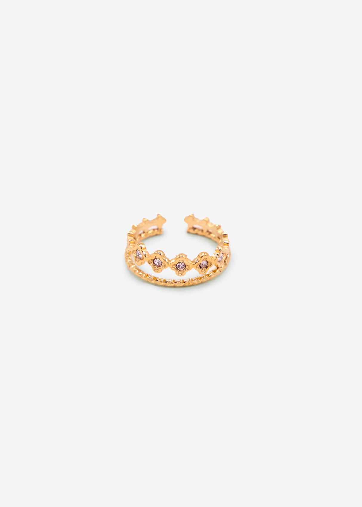 Ring mit Schmucksteinchen - gold