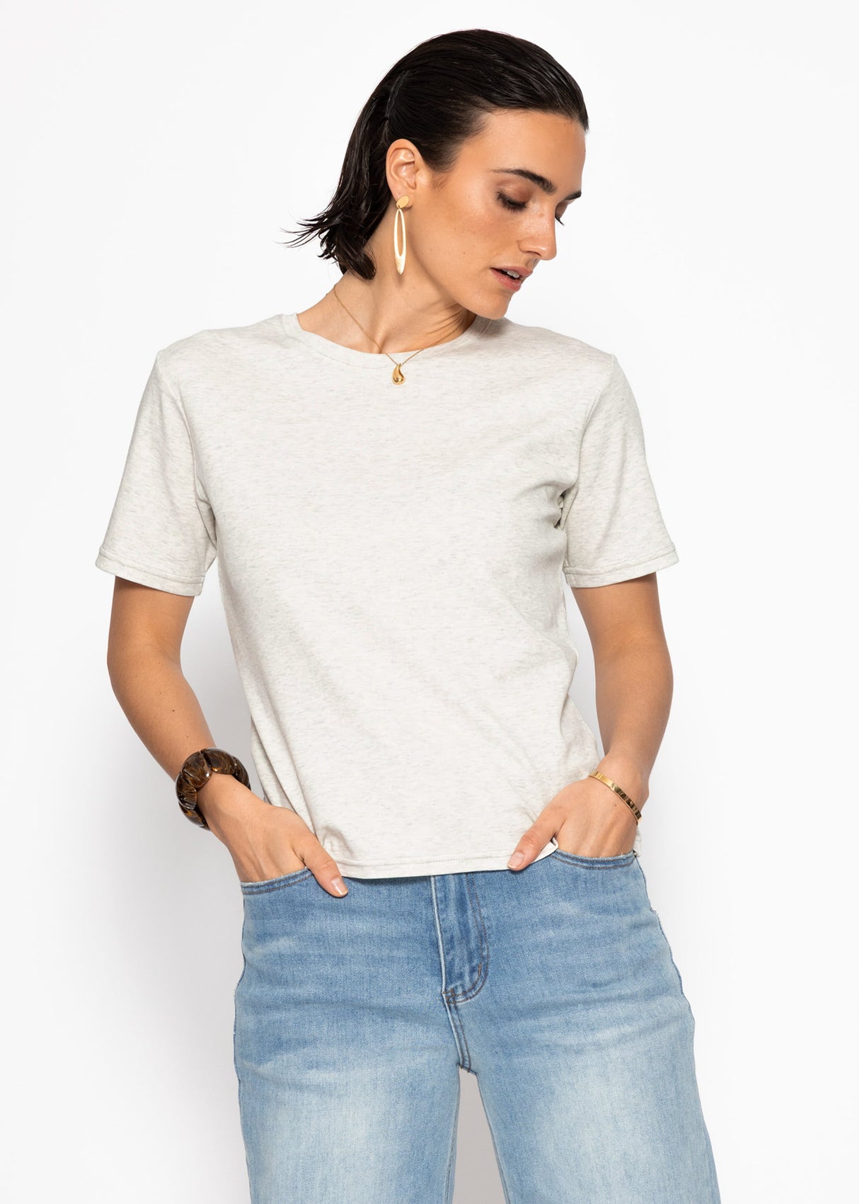 Crew neck T-shirt - grey