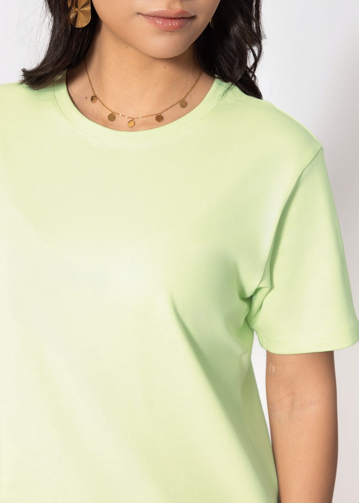 Rundhals T-Shirt - hellgrün
