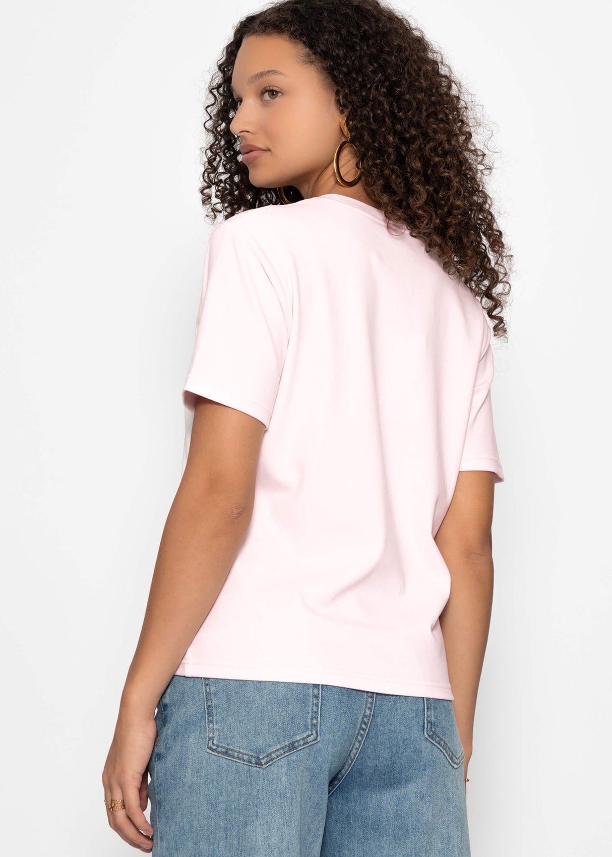 Rundhals T-Shirt - rosa