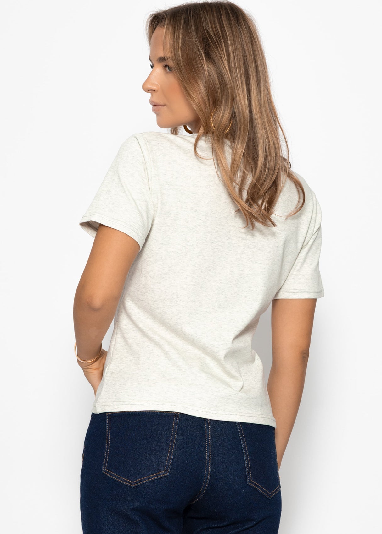 Rundhals T-Shirt - grau