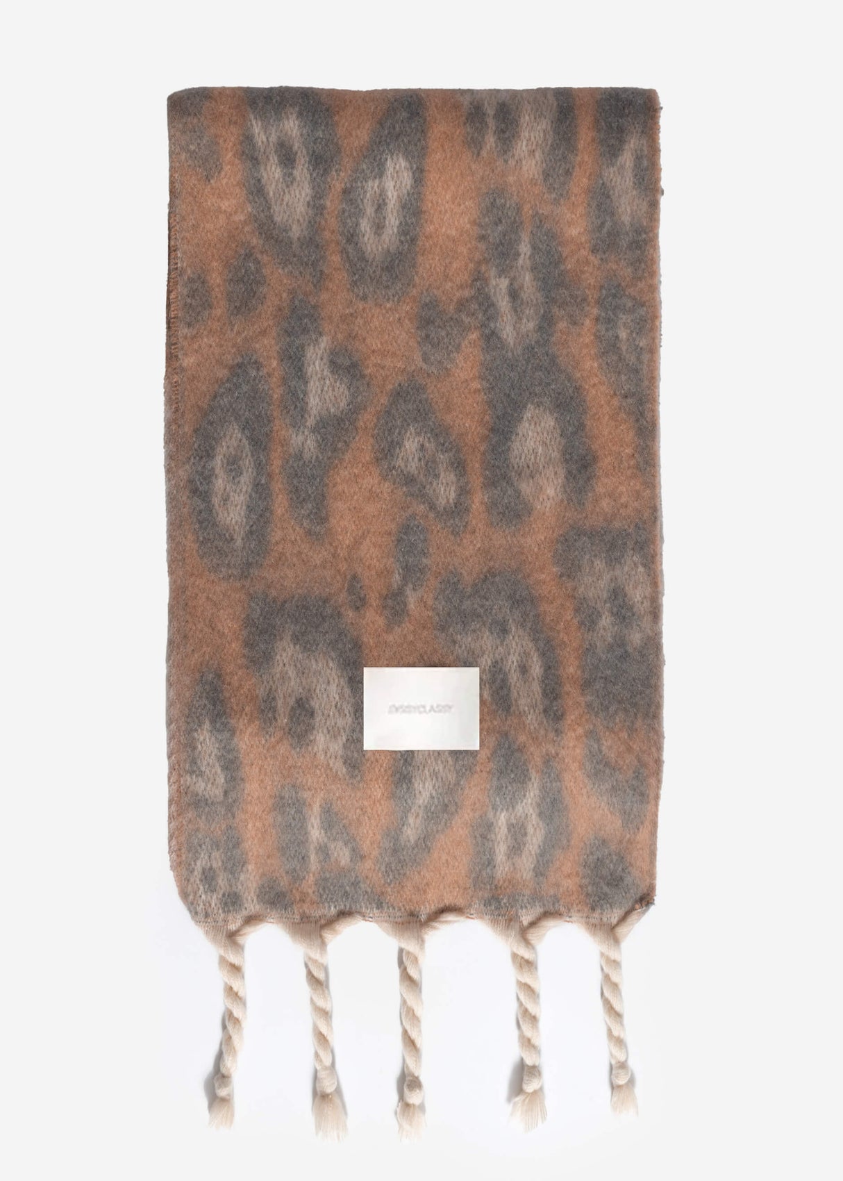 Scarf with leopard print - brown