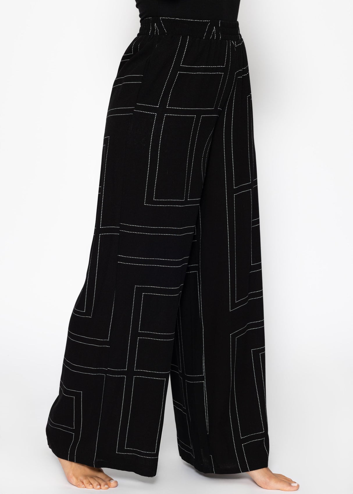 Sugging pants with print - black