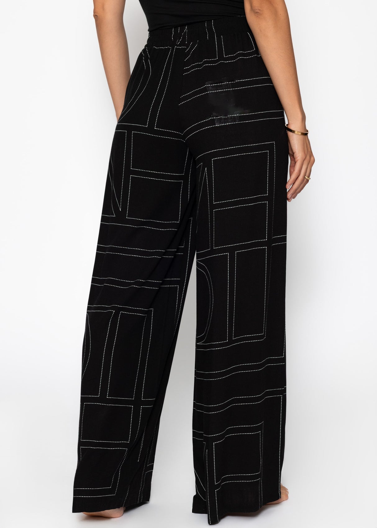 Sugging pants with print - black