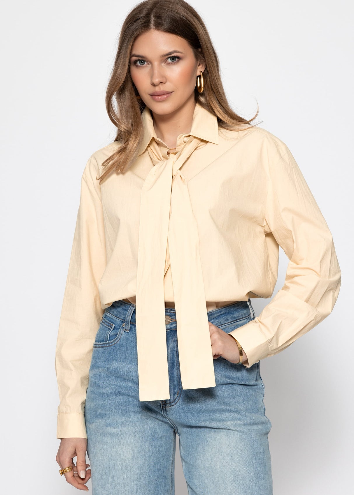 Flared blouse - butter yellow