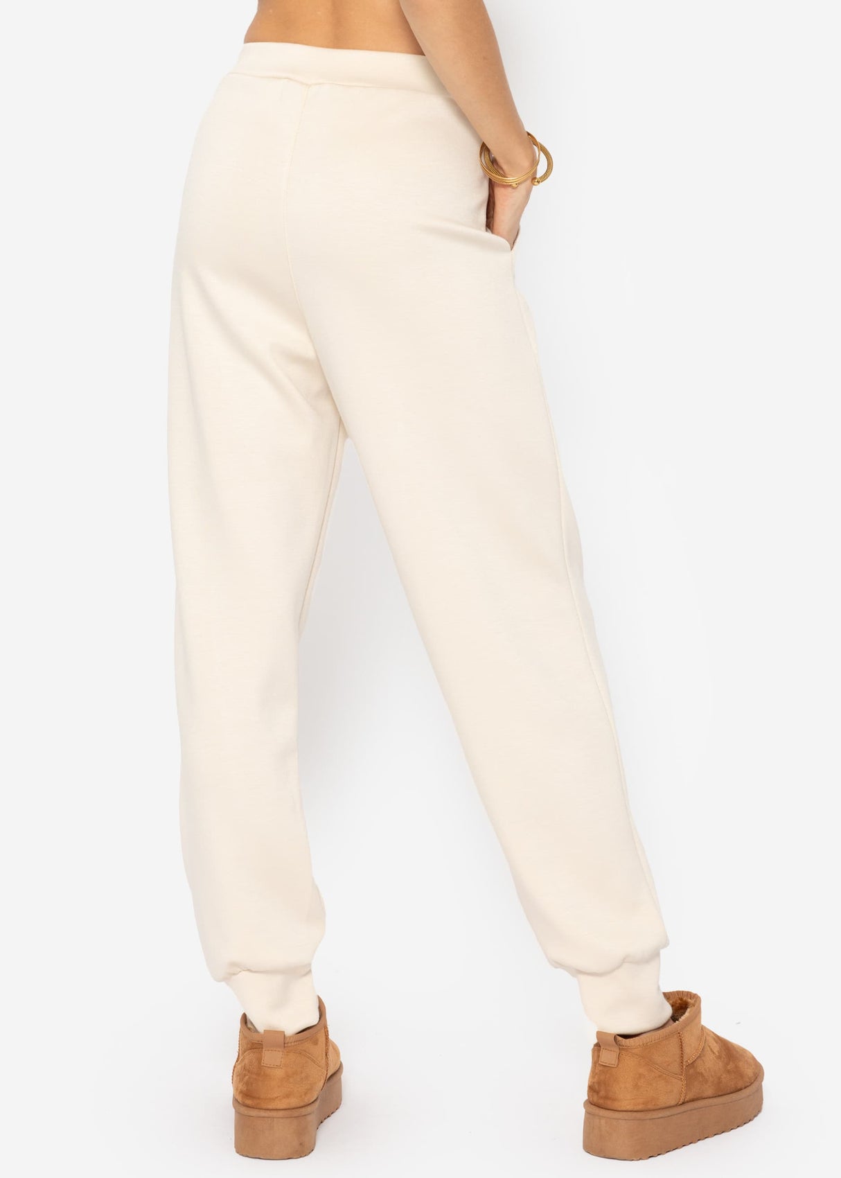 Soft jogging pants - off-white