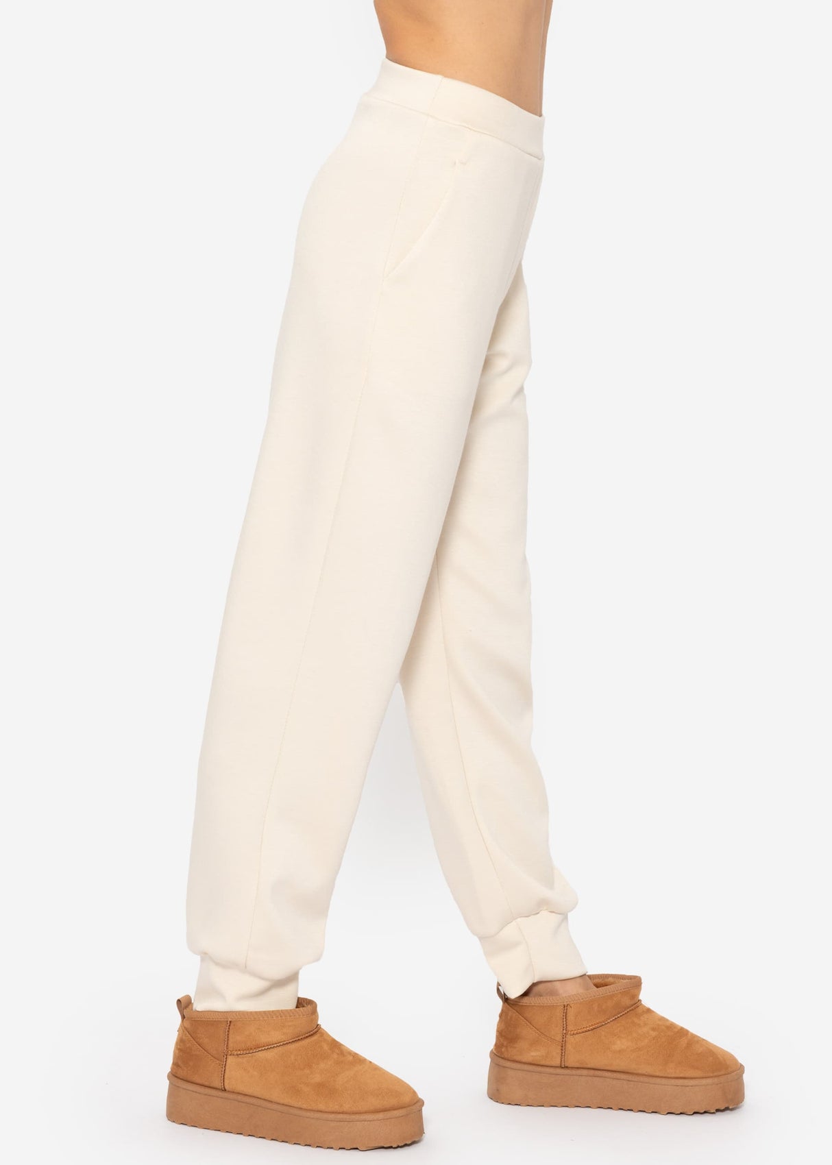 Soft jogging pants - off-white