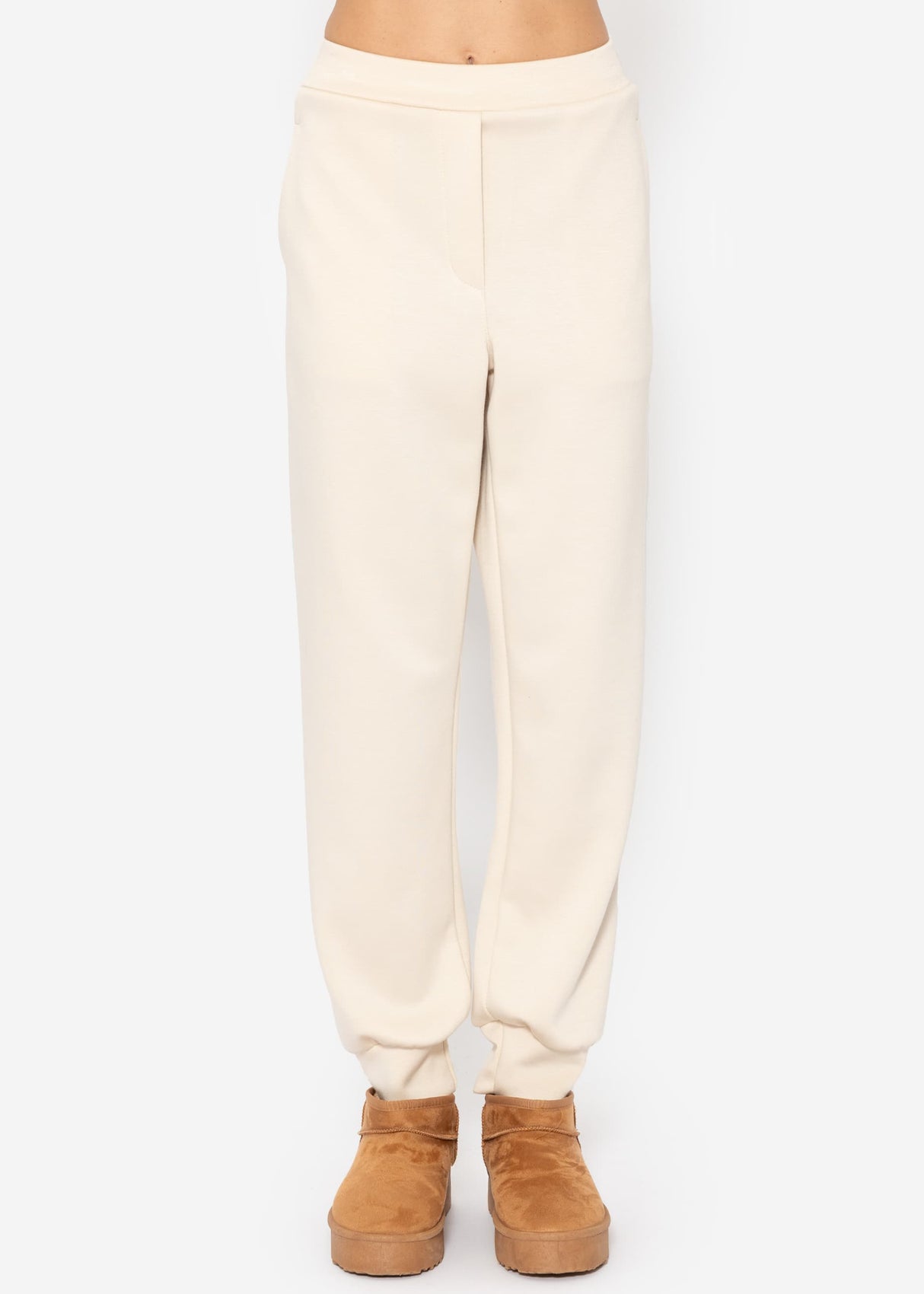 Soft jogging pants - off-white