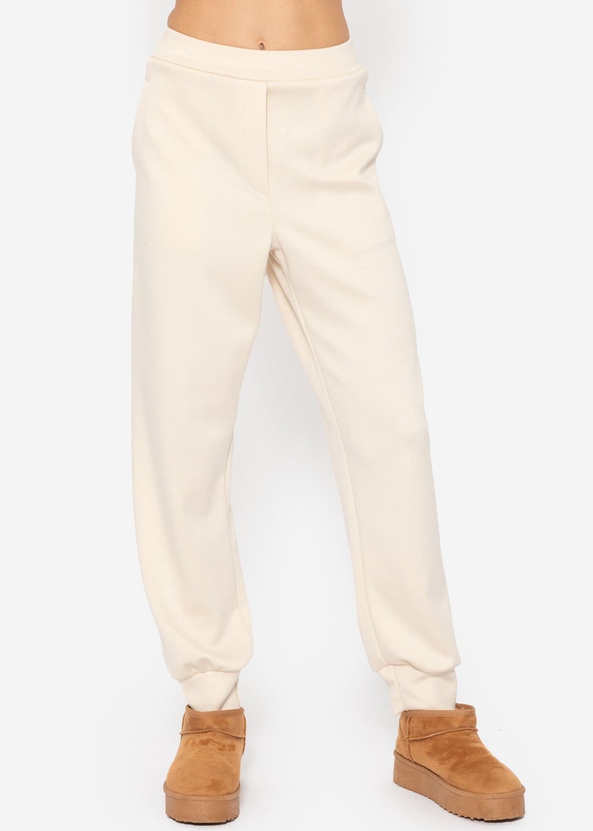 Soft jogging pants - off-white