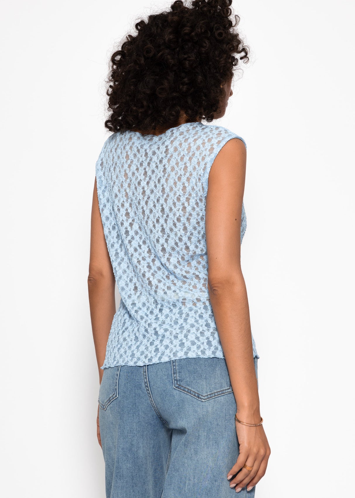 Spitzen-Top - hellblau