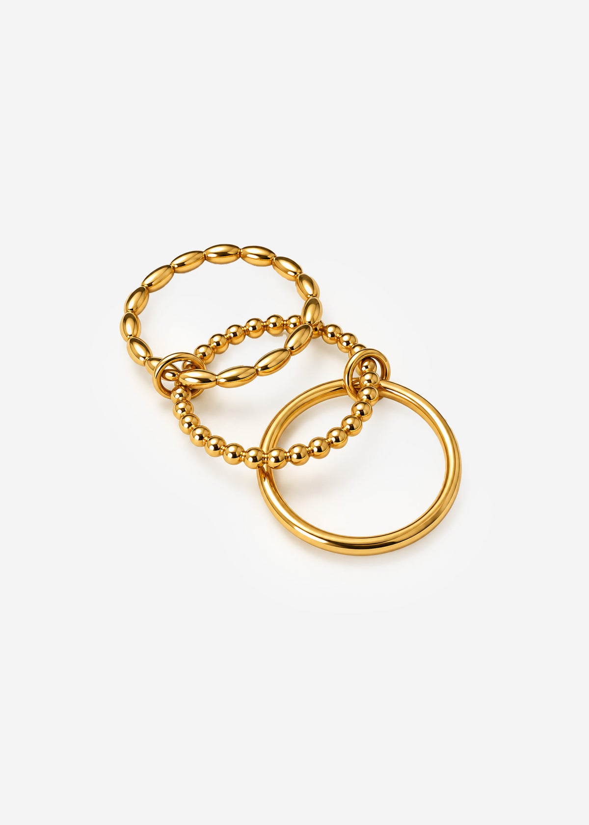 Stacking Ring mit Kugeln - gold