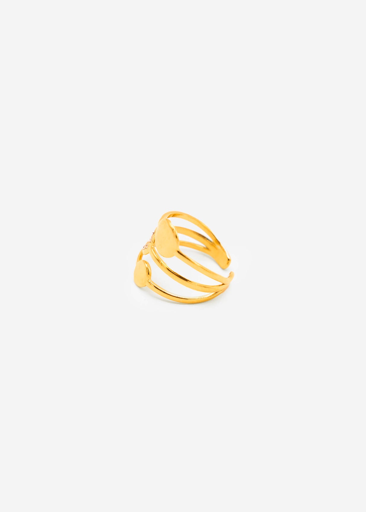 Stacking ring with plate - gold