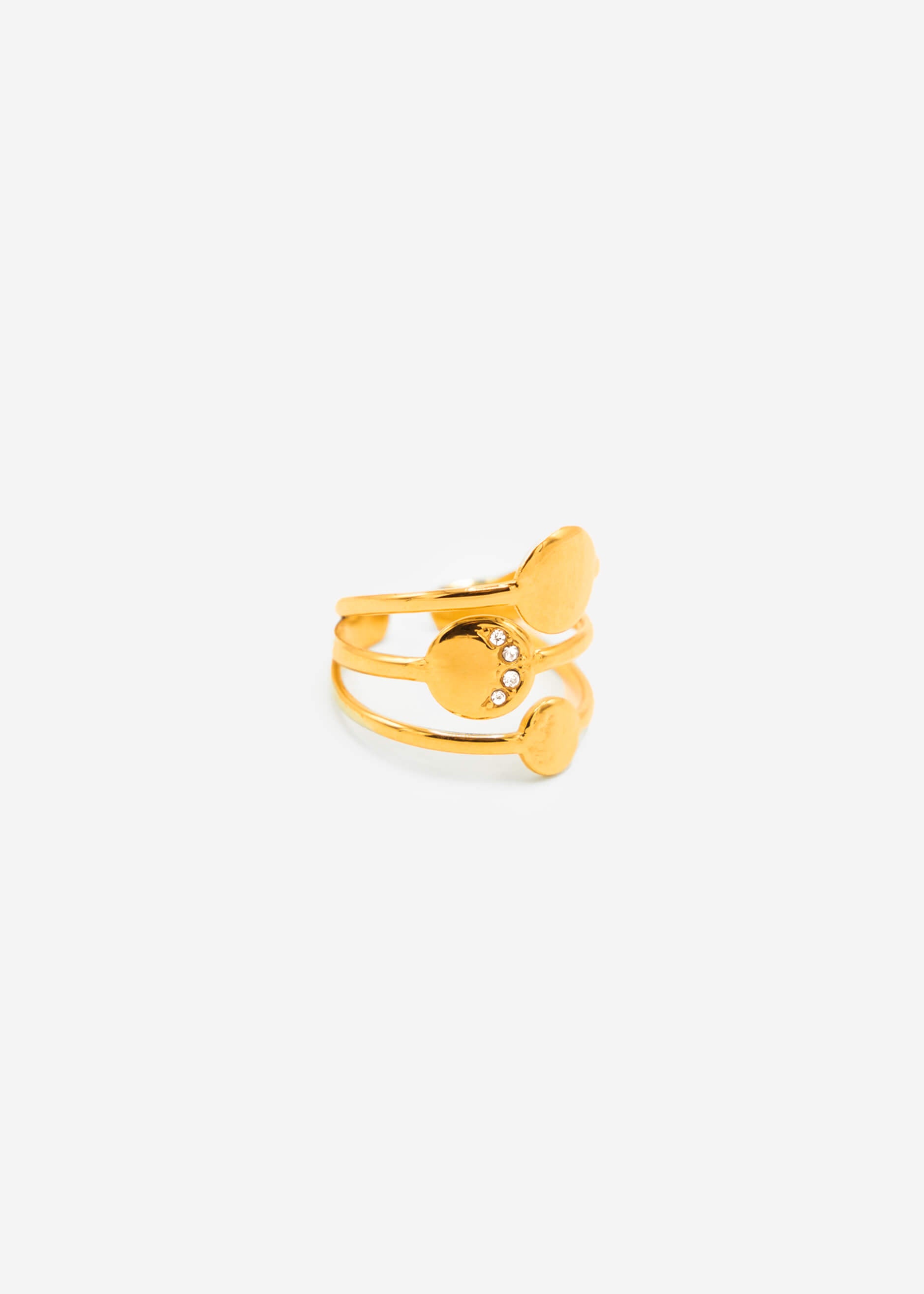 Stapelring mit Plättchen - gold