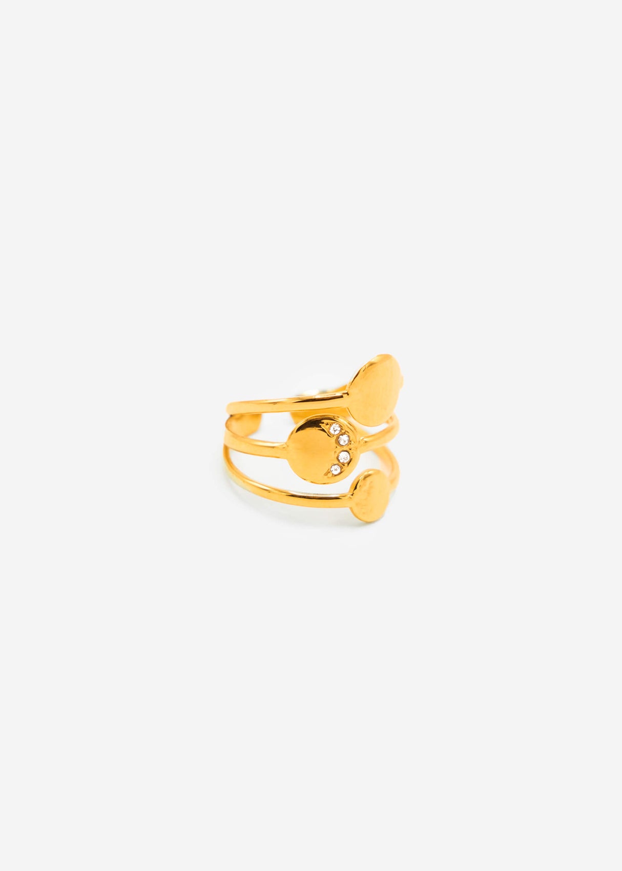 Stacking ring with plate - gold