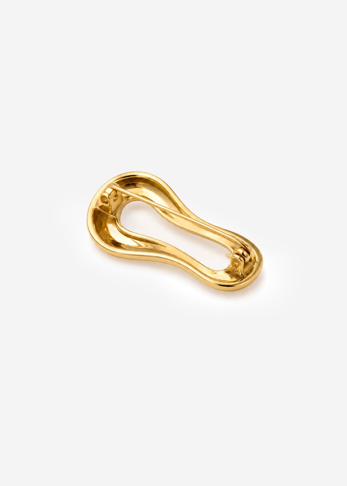 Statement Brosche in geschwungener Form - gold