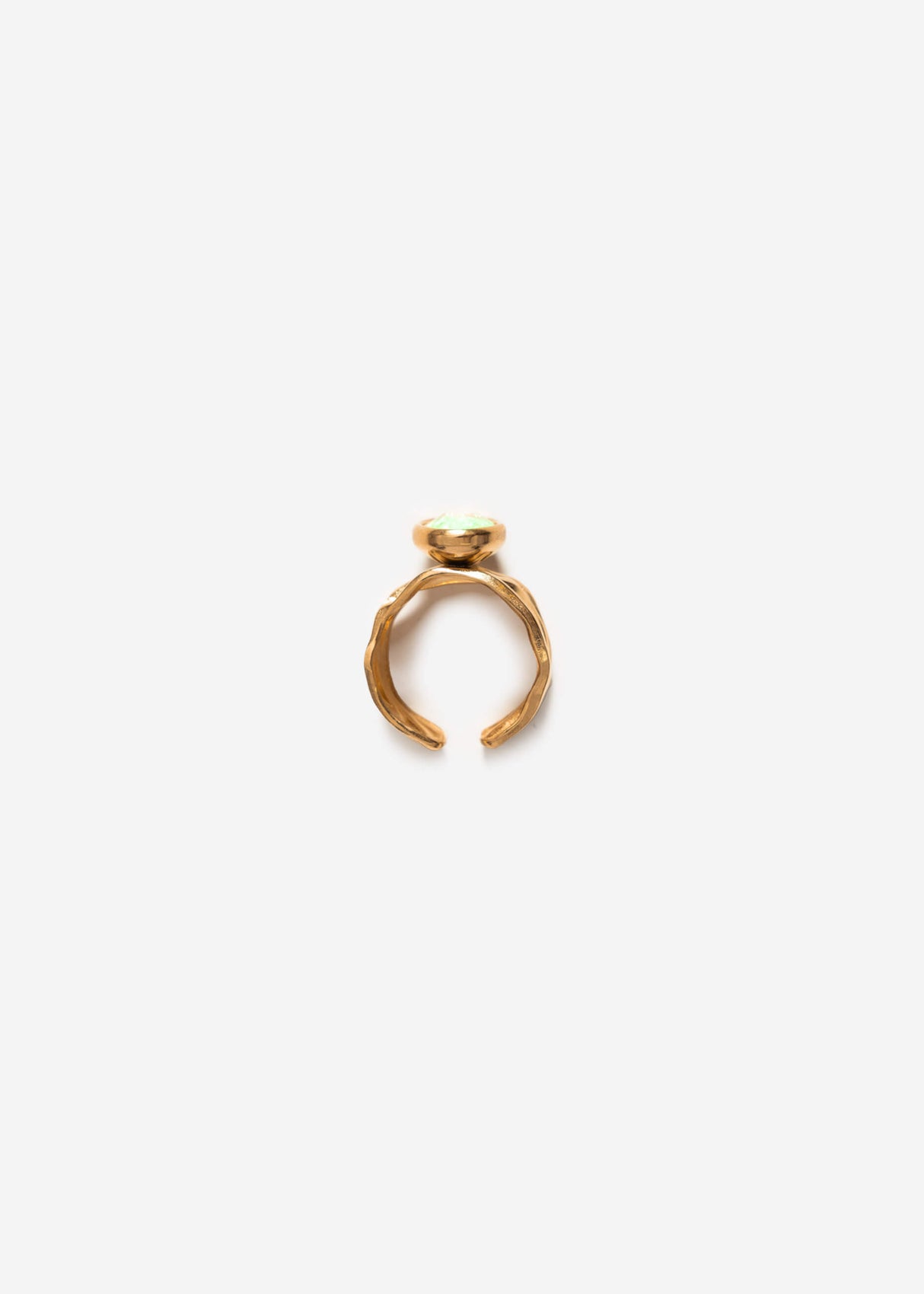 Statement ring with yellow gemstone in gold