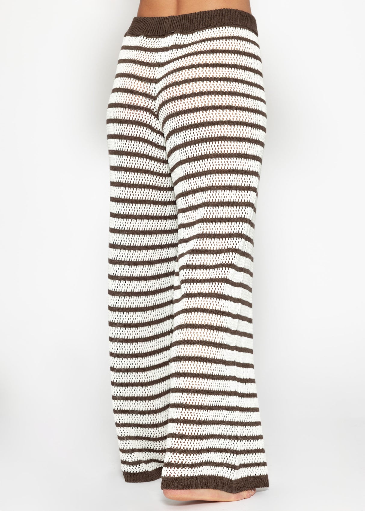 Knitting pants with a straight leg - off-white