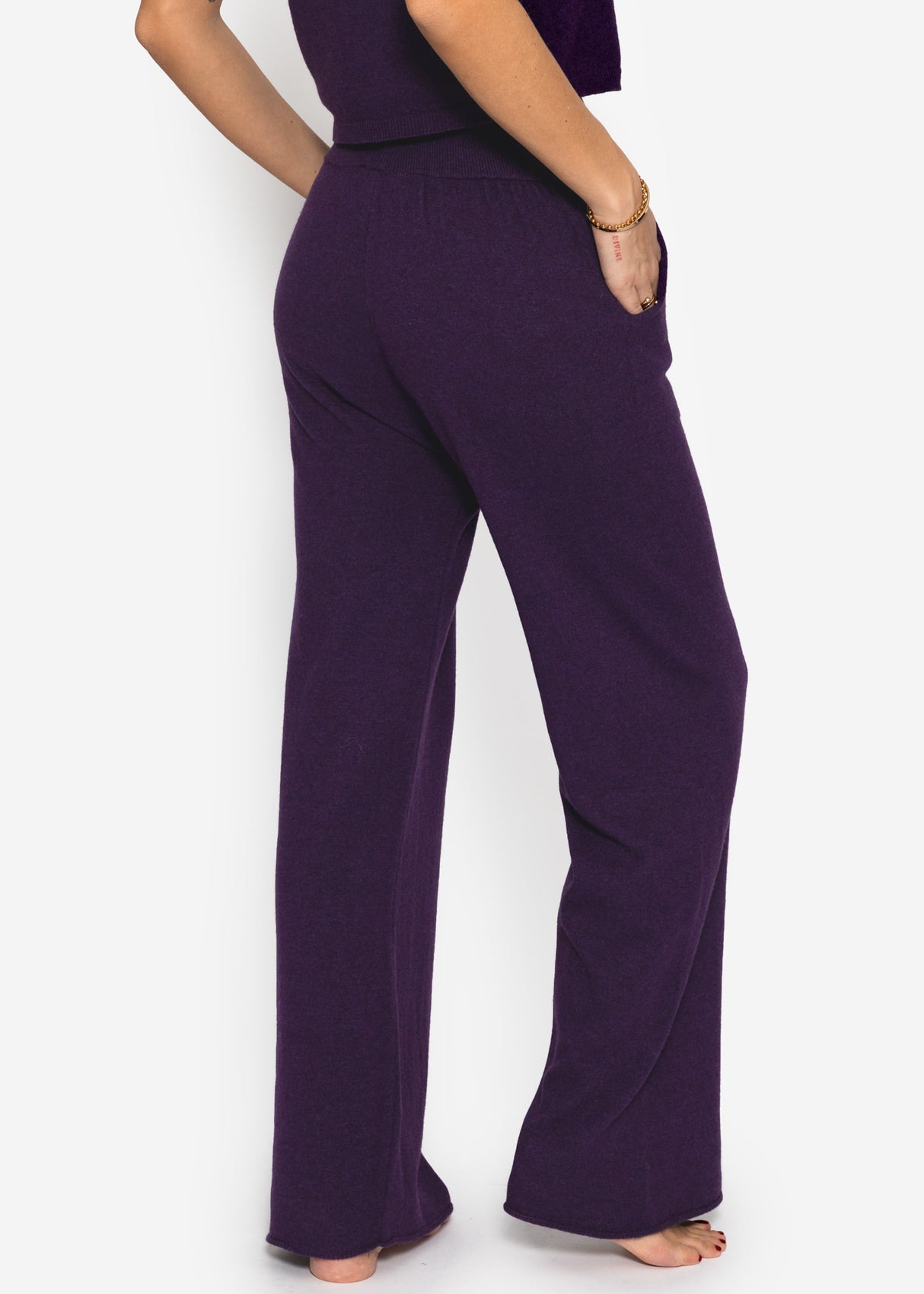 Knitted pants with cashmere - purple