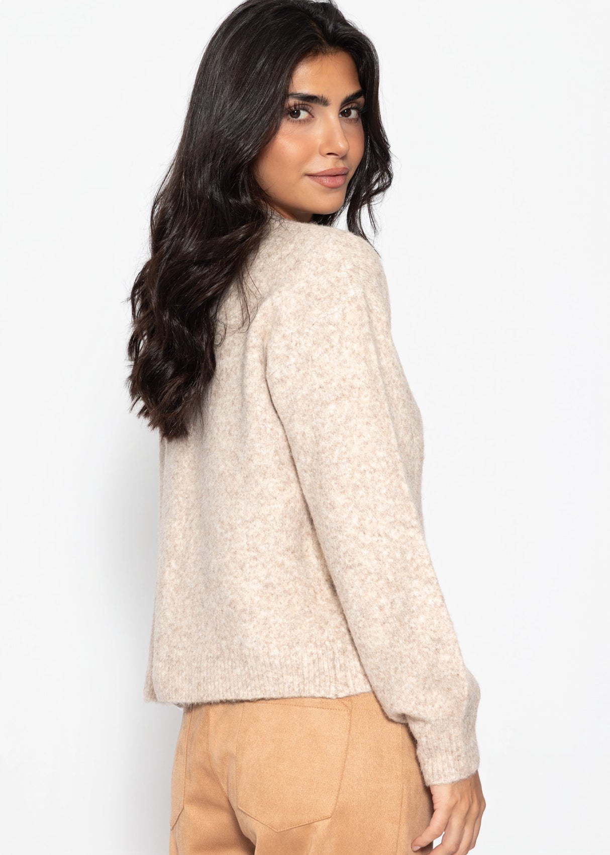 Strickjacke mit Knebelverschluss - beige