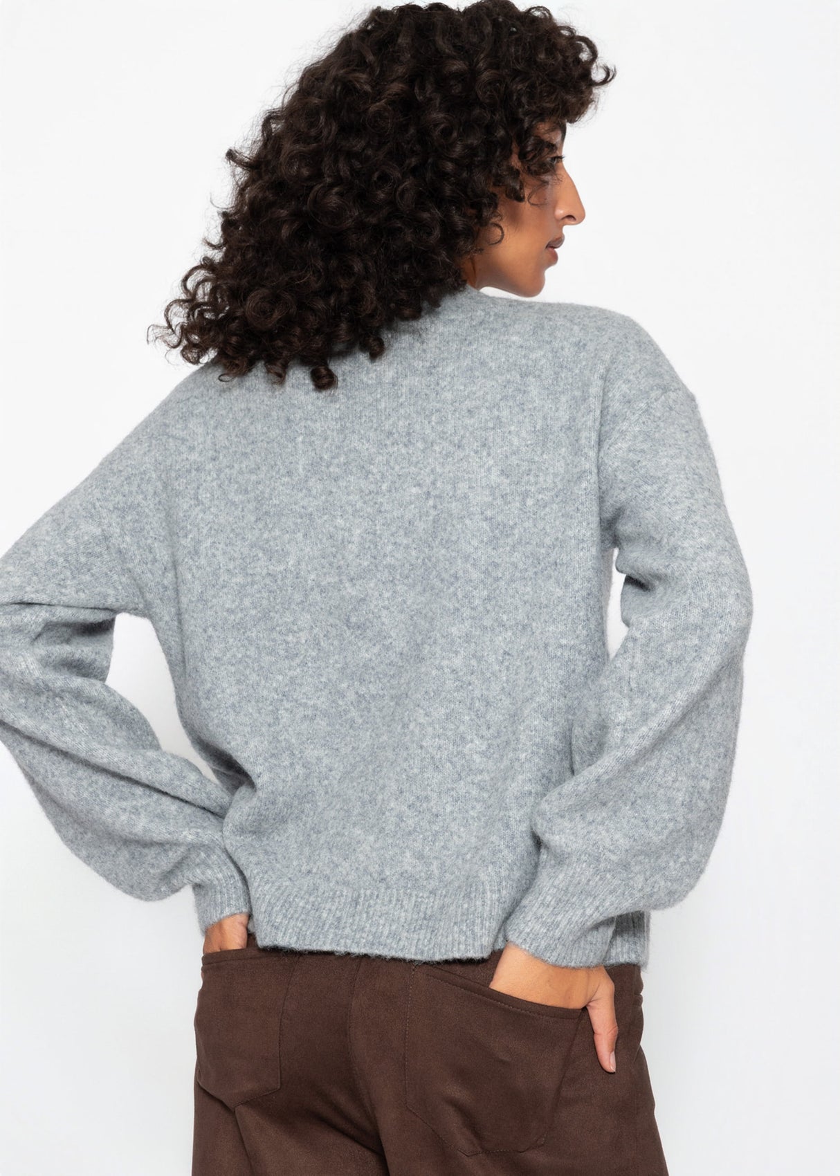 Strickjacke mit Knebelverschluss - grau