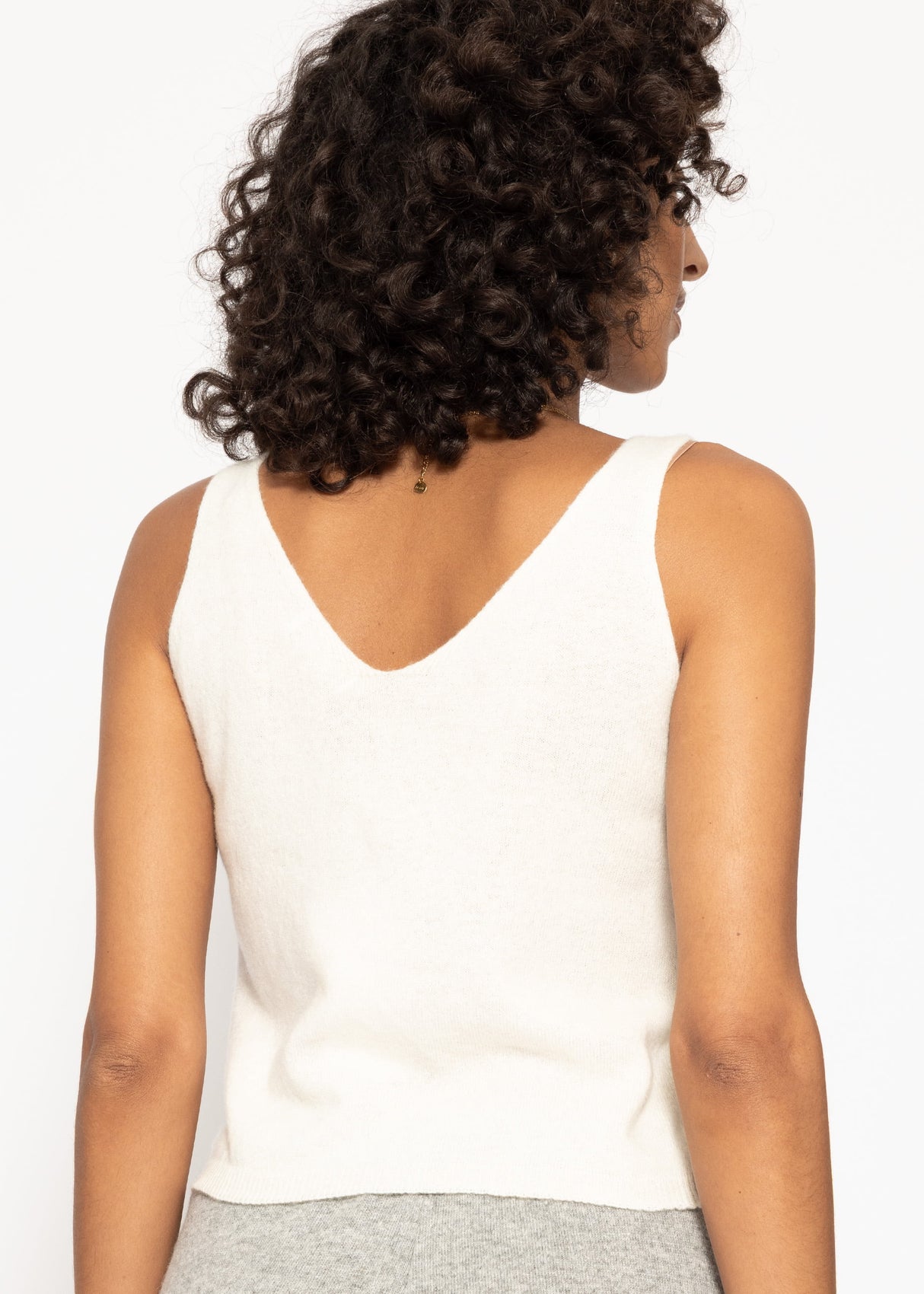 Cashmere knit top - off-white