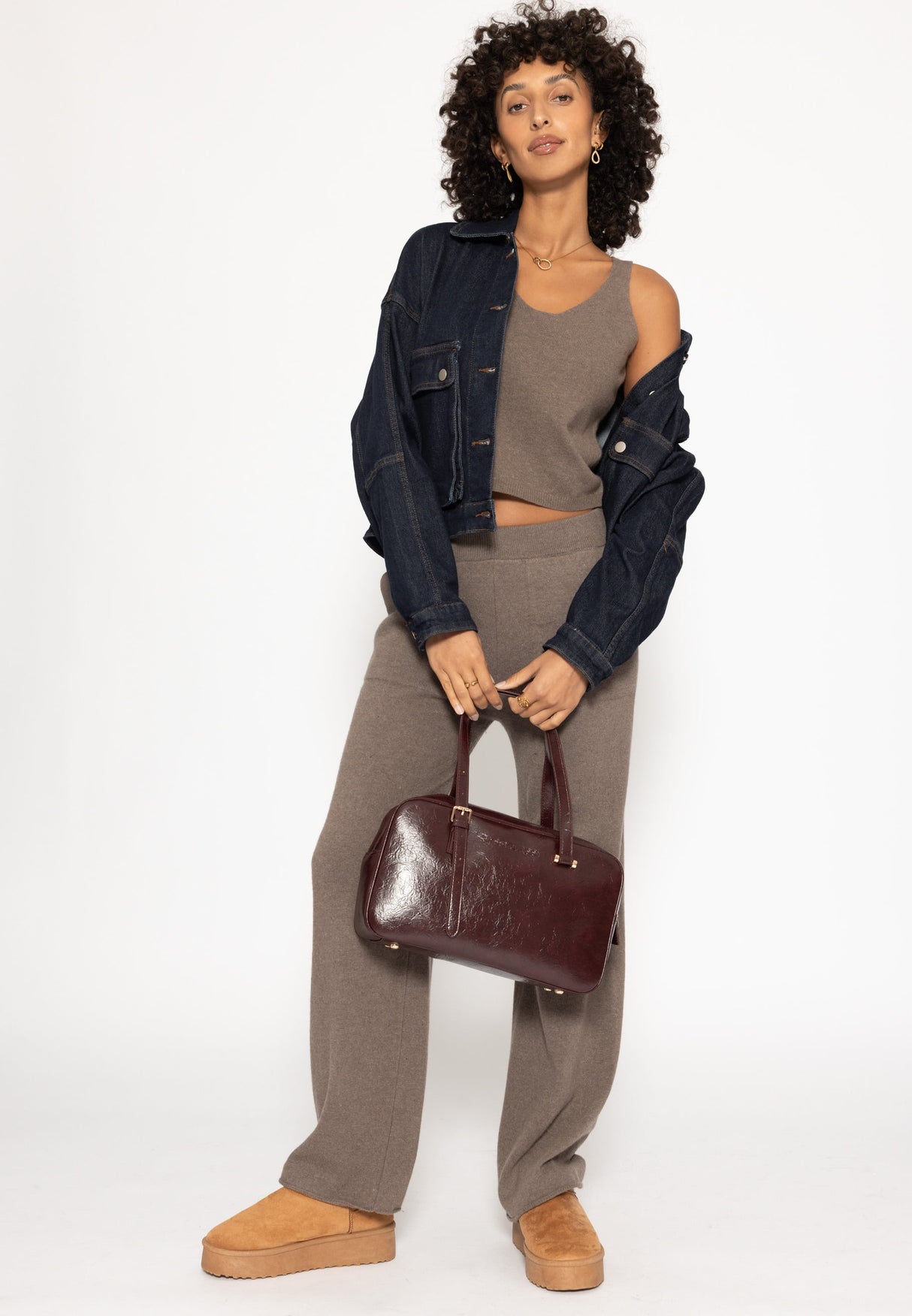 Stricktop mit Kaschmir - taupe