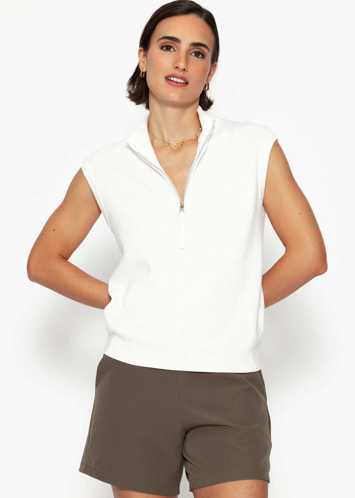 Top with zipper - off-white