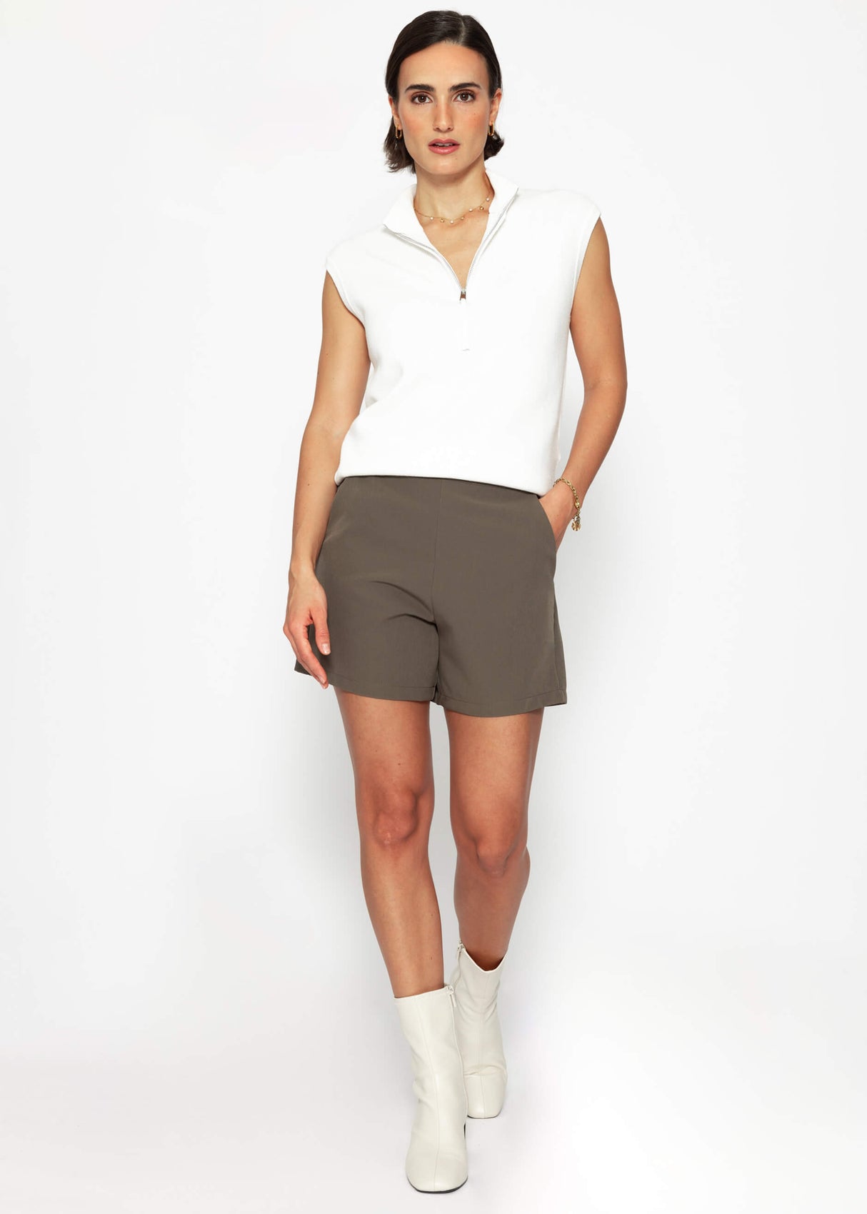 Top with zipper - off-white