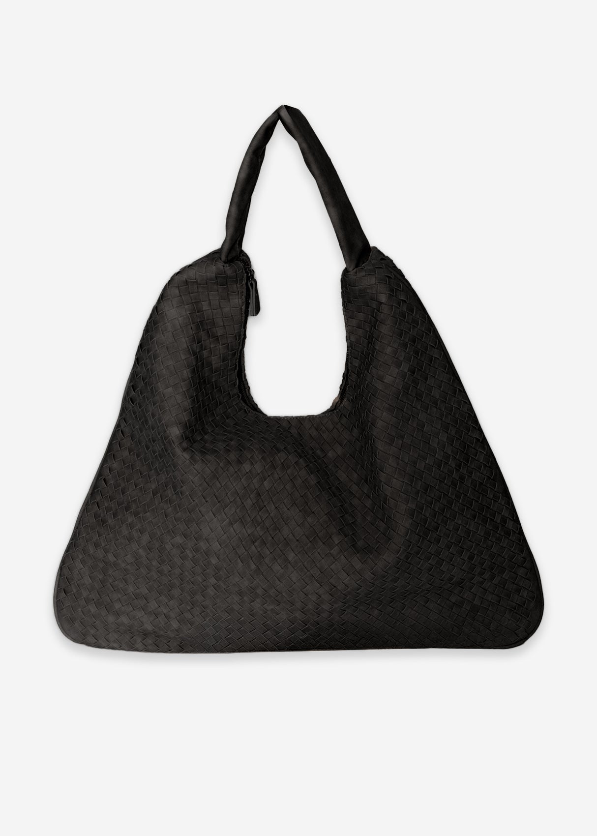 Crossbody bag in suede look - black