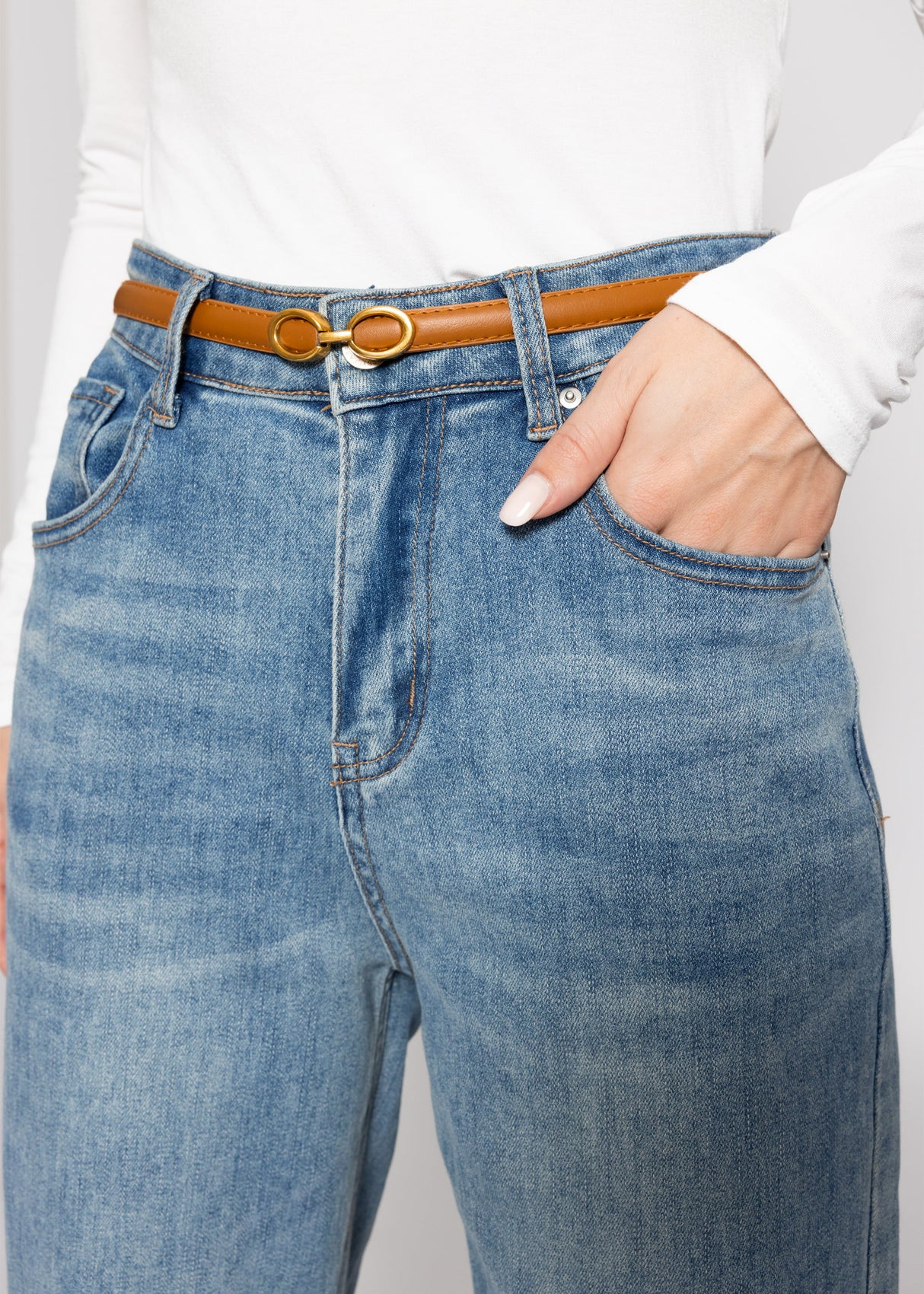 Adjustable belt - camel