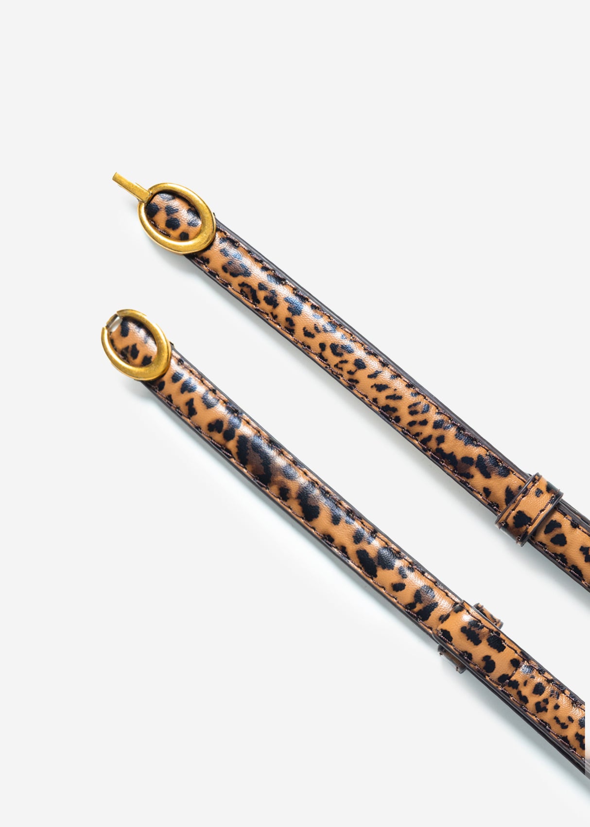 Adjustable belt - leo print - brown