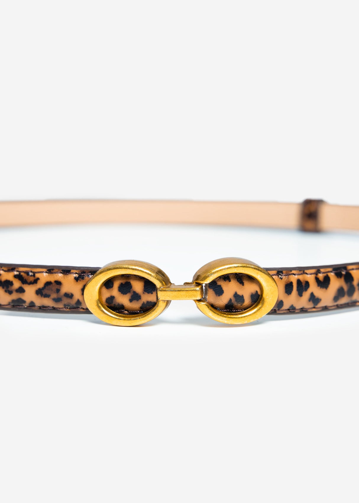 Adjustable belt - leo print - brown