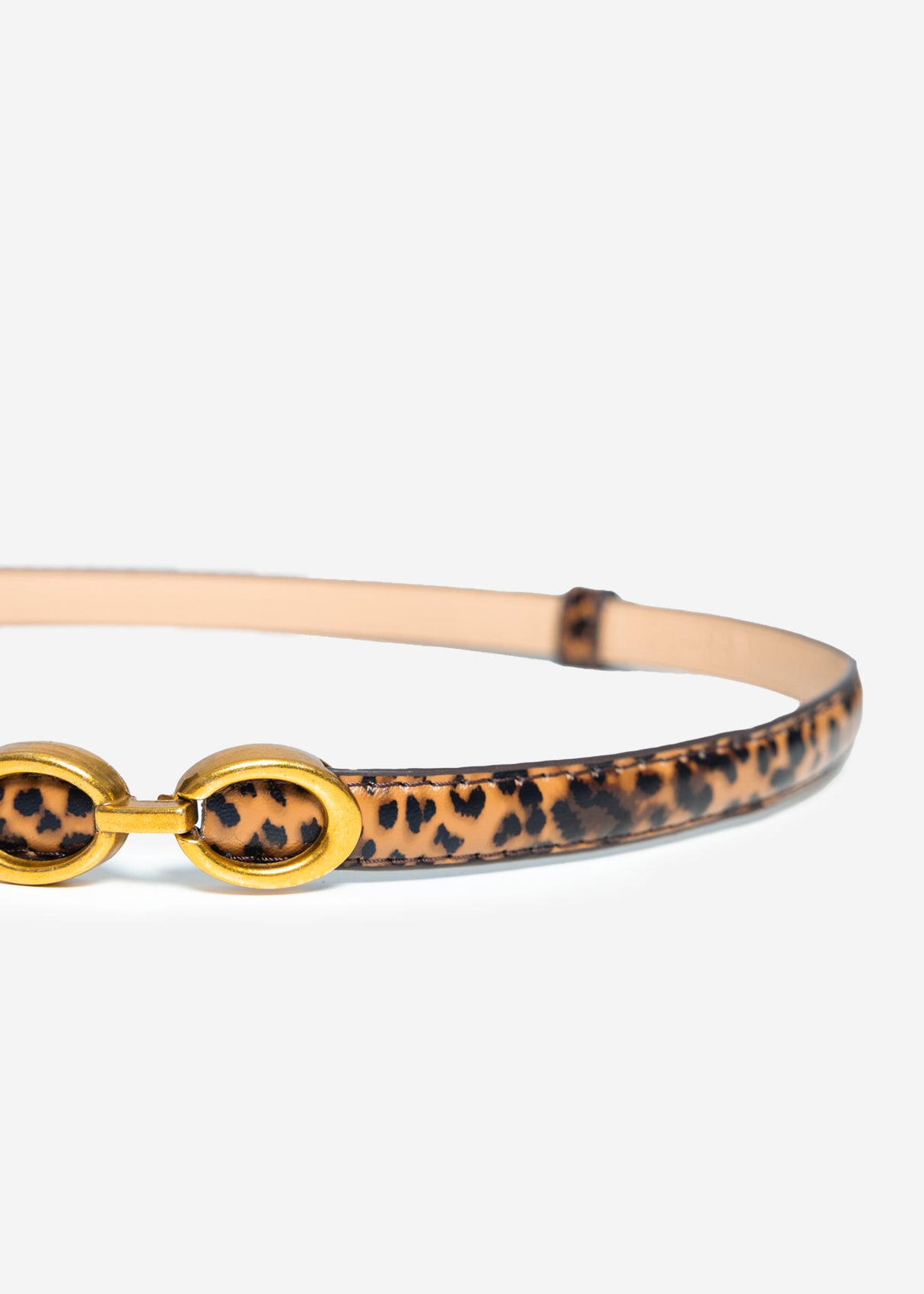 Adjustable belt - leo print - brown