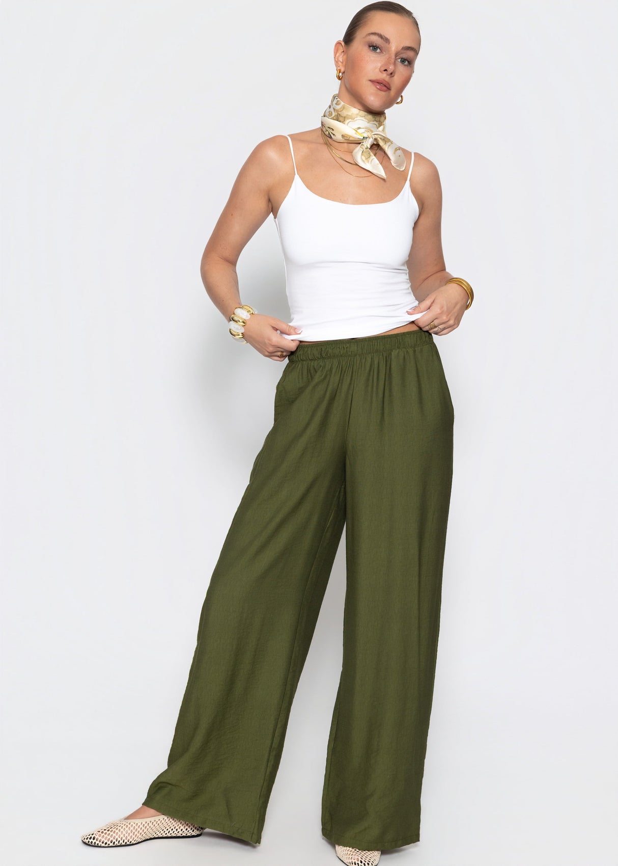 Viskose Hose - khaki